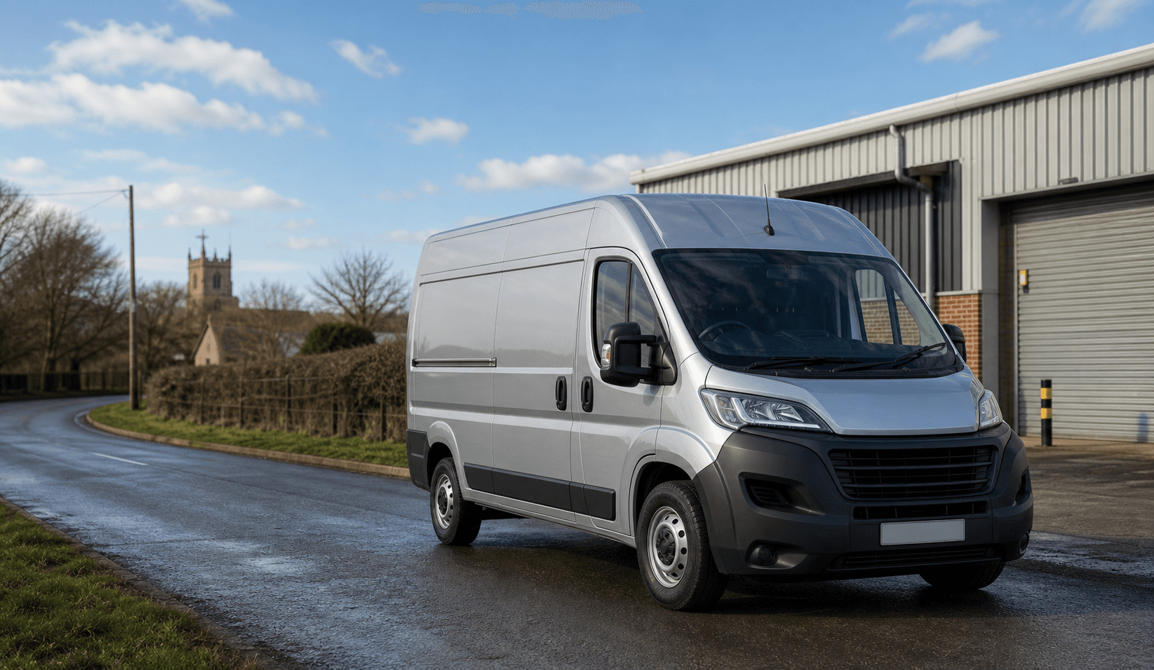 Modern self-drive rental van ready for loading in Ingham